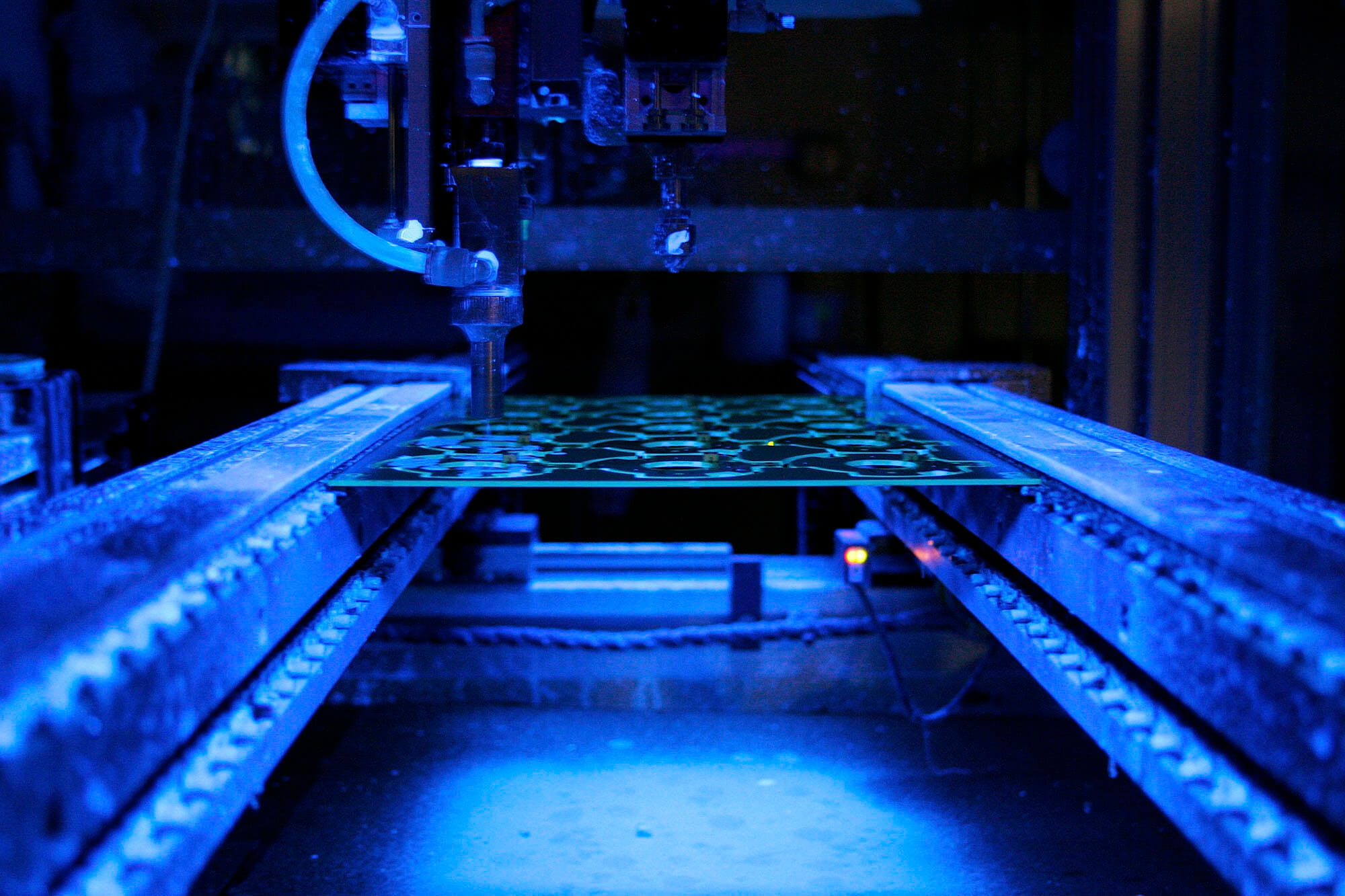photograph of a printed circuit board (pcb) being manufactured